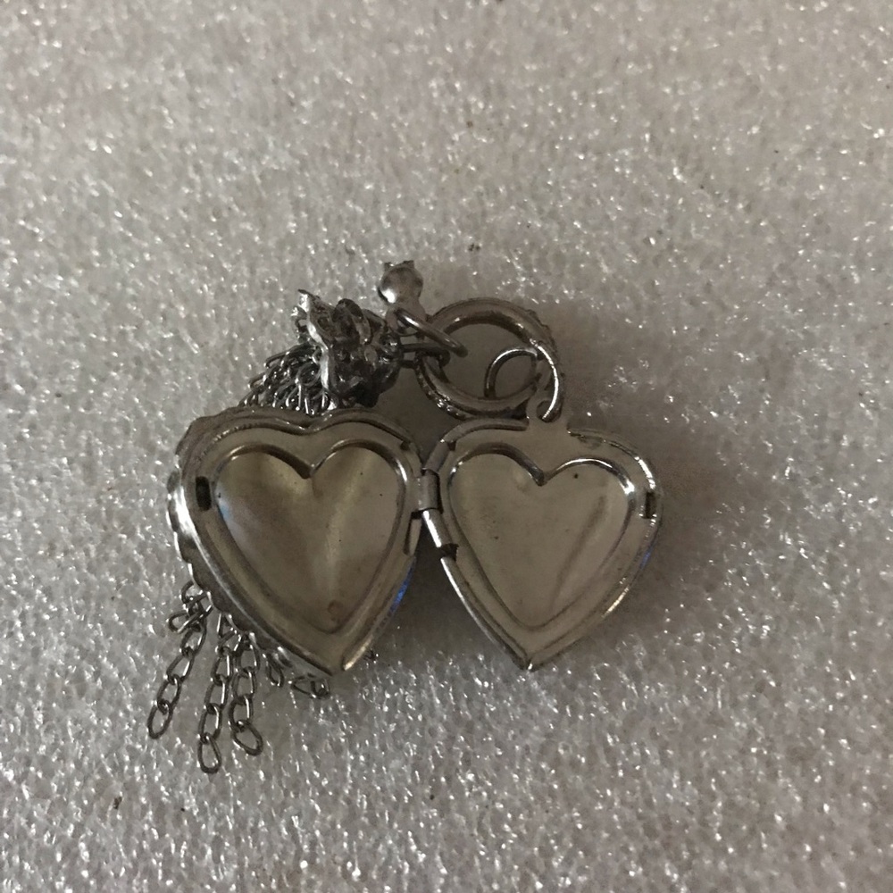 Silver Heart Locket Necklace Pendant - Silver